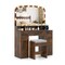 Vanity Table Set LED Mirror Makeup Desk With Stool Charging Station